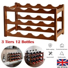 3 Tiers 12 Bottles Wooden Wine