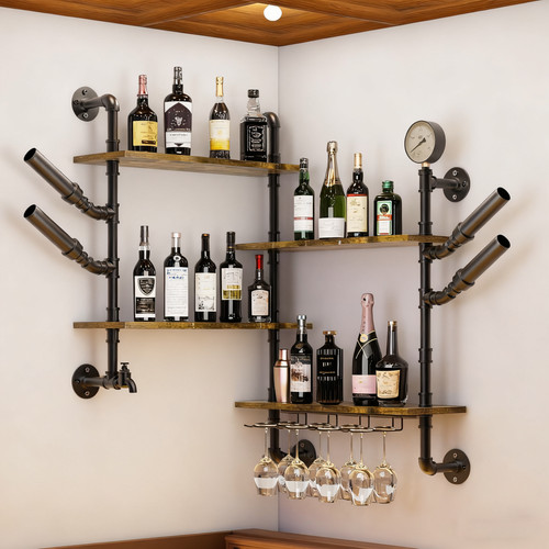 Corner wall mounted wine rack - wall,