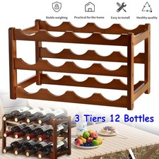 3 Tiers 12 Bottles Wooden Wine