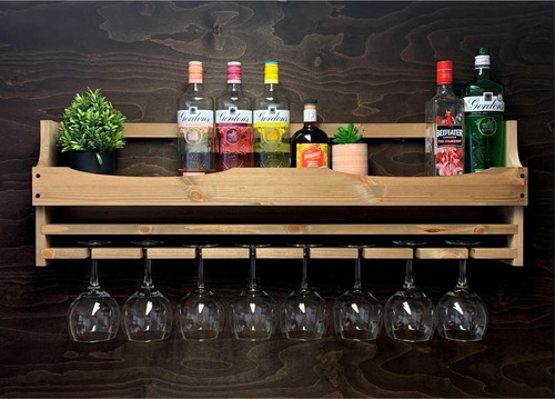 Wine rack gin shelf rustic - shelf,